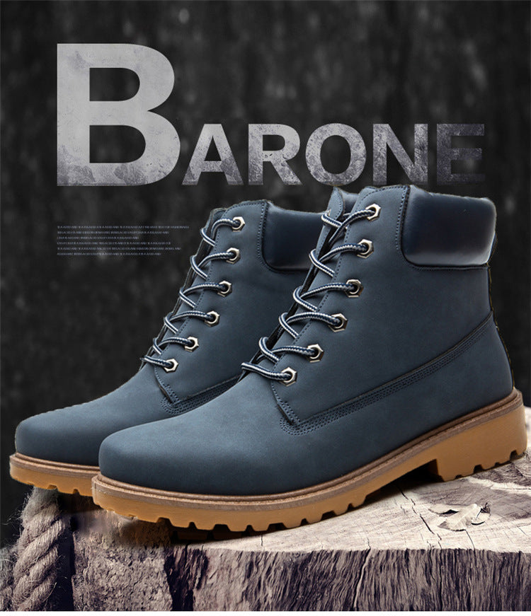 Cross-border exclusive for British Martin boots, men's casual foreign trade cargo boots, women's velvet plus-size high-top boots, boots shoes