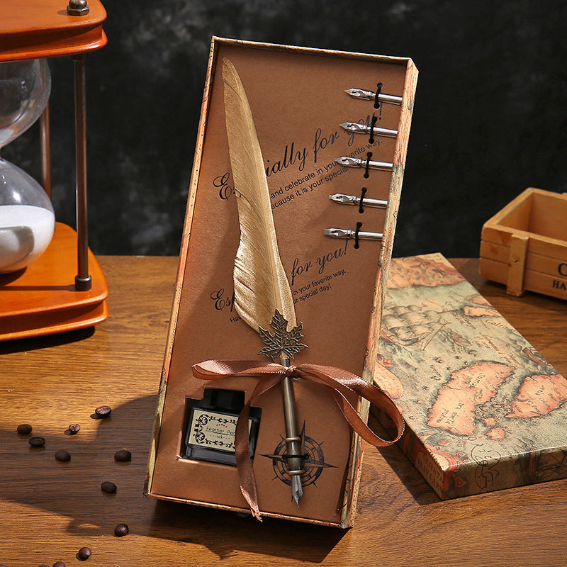 Amazon's hot new dipping quill gift box vintage quills calligraphy pen set New Year's gift