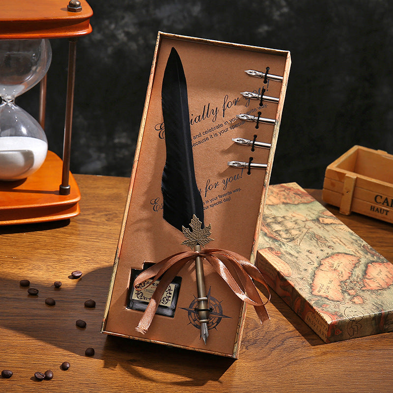 Amazon's hot new dipping quill gift box vintage quills calligraphy pen set New Year's gift