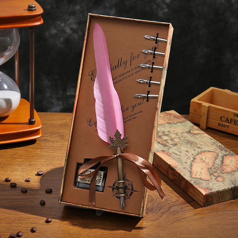 Amazon's hot new dipping quill gift box vintage quills calligraphy pen set New Year's gift