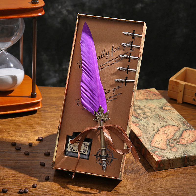Amazon's hot new dipping quill gift box vintage quills calligraphy pen set New Year's gift