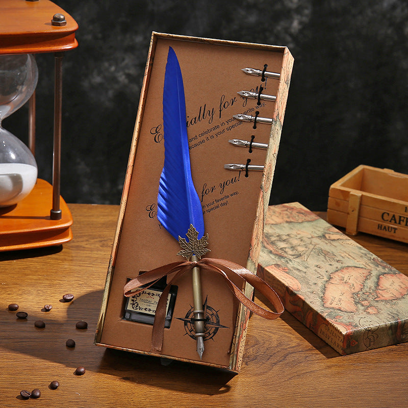 Amazon's hot new dipping quill gift box vintage quills calligraphy pen set New Year's gift
