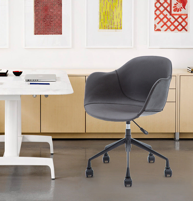 Modern simple computer chair, leather fashion, negotiation office, conference chair, home light luxury, Nordic lifting leisure swivel chair