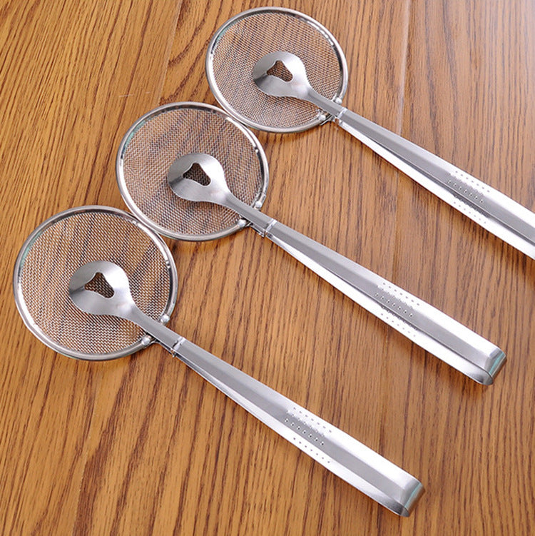 Kitchen tools: stainless steel colander oil scoop, fried food, oil scoop, tofu powder sieve, strainer, food oil clip