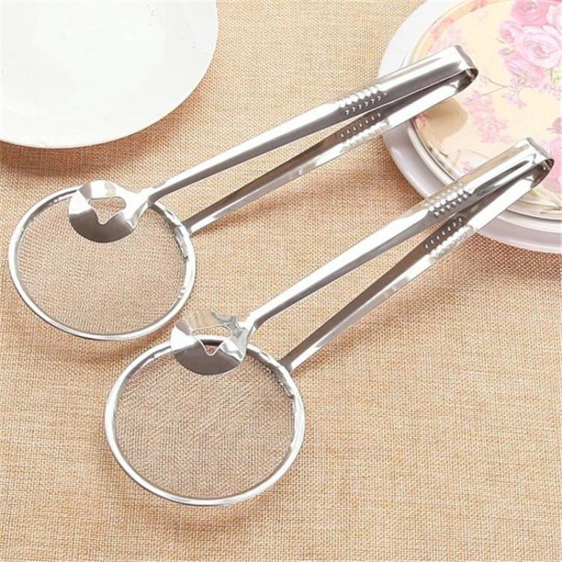 Kitchen tools: stainless steel colander oil scoop, fried food, oil scoop, tofu powder sieve, strainer, food oil clip