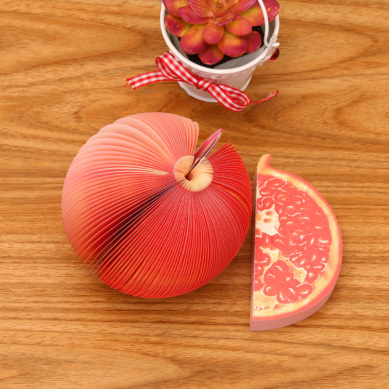 Large red apple sticky note paper, three-dimensional creative vegetable and fruit sticky note paper, cute special-shaped convenient message notepad