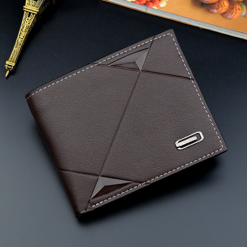 New men's wallet, men's short multi-card slot fashion casual wallet, men's thin three-fold horizontal soft wallet