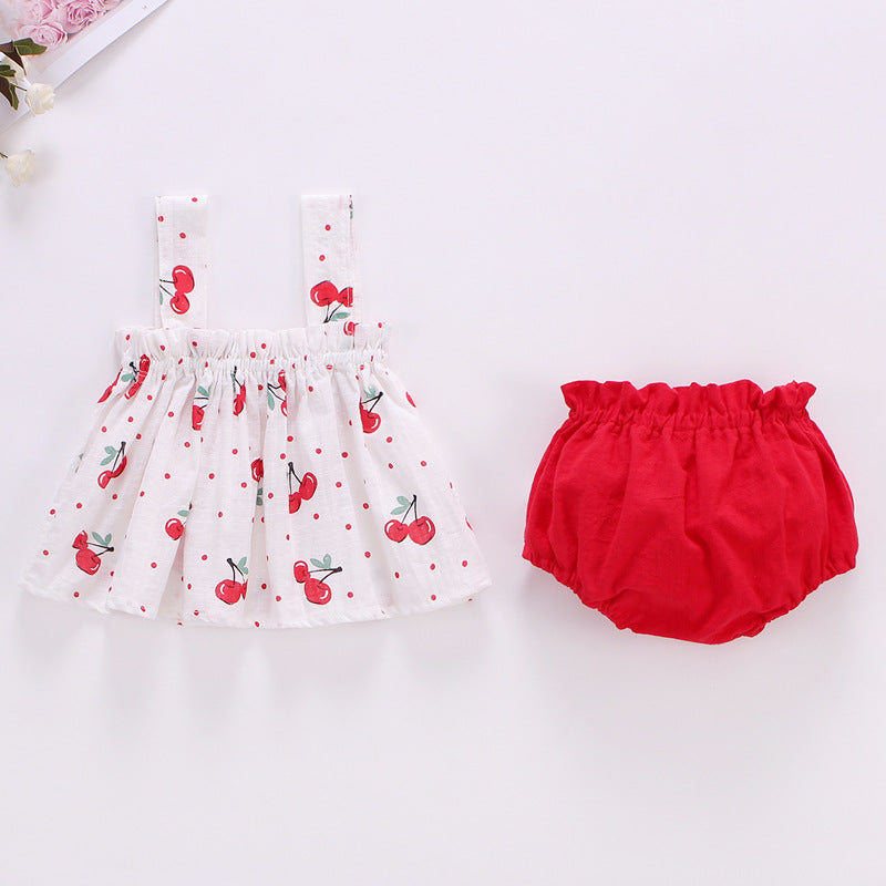 2025 Baby Summer Skirt Set Baby Girl Clothes 0-2 Years Old Baby Plaid Sundress Two Piece Set