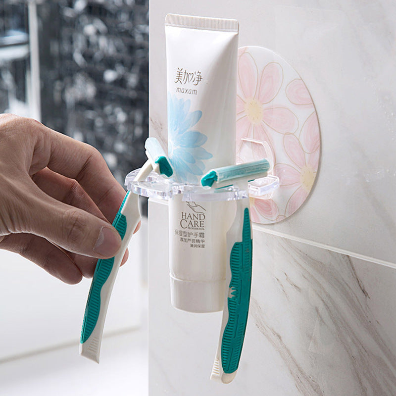 Cijia Home Furnishing Non-Punch Fun Toothbrush Holder Children's Toothpaste Holder Multi-functional Wall-mounted Storage Rack Toiletries