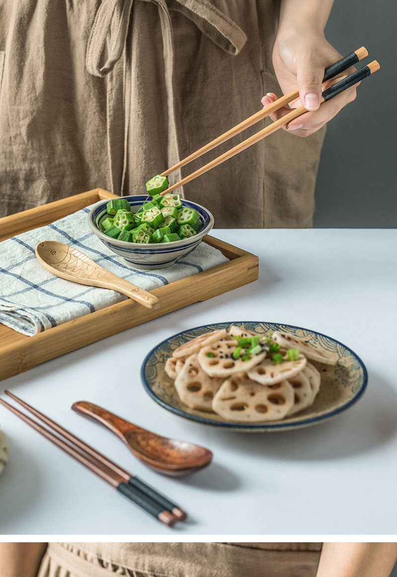 Xiaomuxian Japanese portable boxed wooden spoon chopsticks natural eco-friendly carved tableware chopsticks and spoon set ins