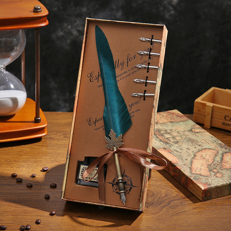 Amazon's hot new dipping quill gift box vintage quills calligraphy pen set New Year's gift
