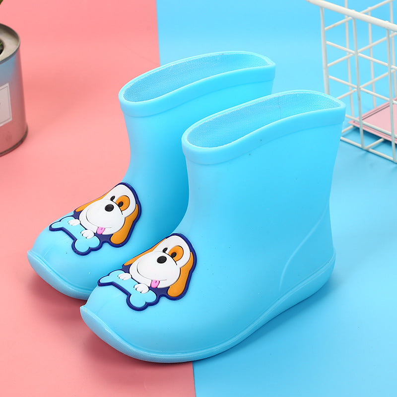 Children's cartoon rain boots for boys and girls you low tube warm water shoes non slip waterproof baby cute jelly plastic rain boots