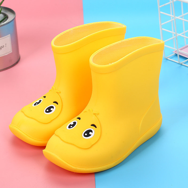 Children's cartoon rain boots for boys and girls you low tube warm water shoes non slip waterproof baby cute jelly plastic rain boots