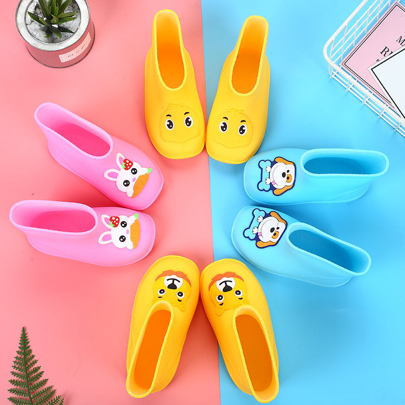 Children's cartoon rain boots for boys and girls you low tube warm water shoes non slip waterproof baby cute jelly plastic rain boots