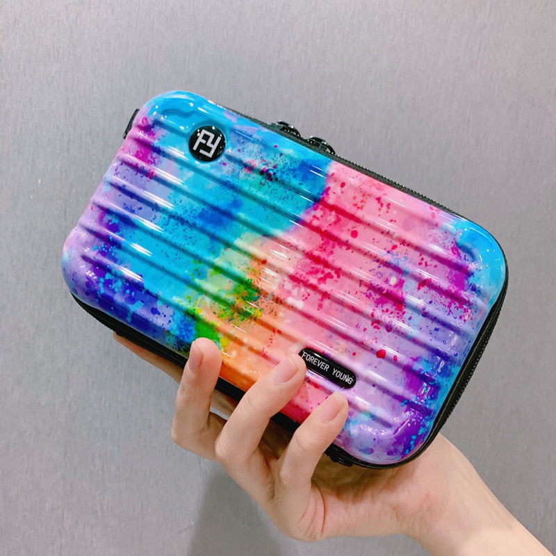Factory direct sales seven inch cosmetic bag hard shell toiletry bag travel clutch bag portable storage bag PC mini suitcase