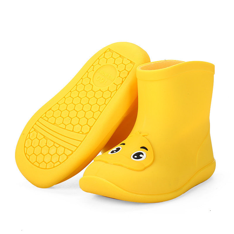 Children's cartoon rain boots for boys and girls you low tube warm water shoes non slip waterproof baby cute jelly plastic rain boots