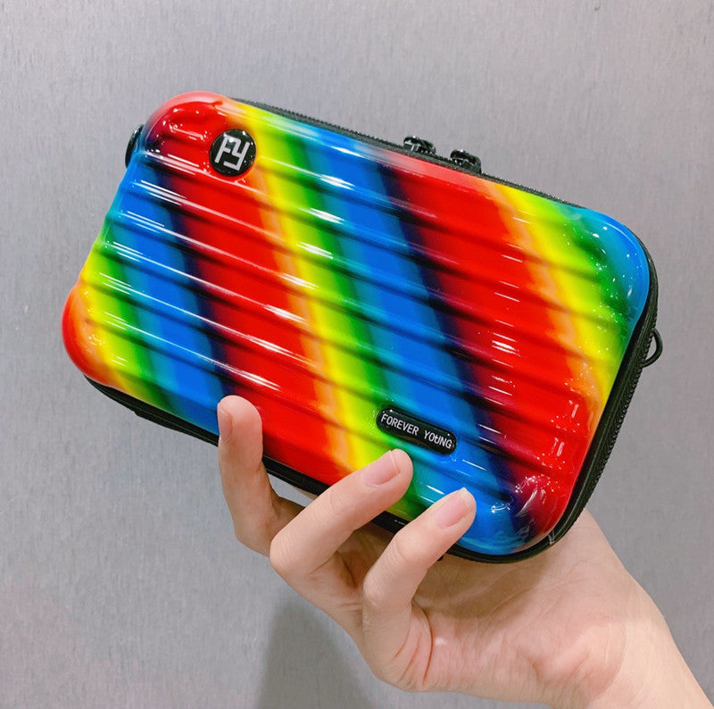 Factory direct sales seven inch cosmetic bag hard shell toiletry bag travel clutch bag portable storage bag PC mini suitcase