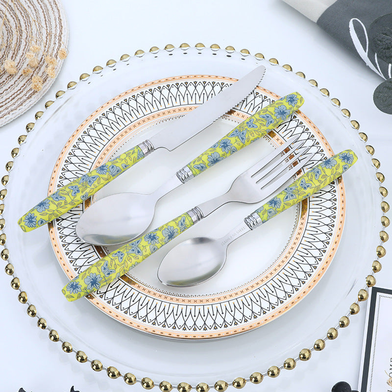 Wholesale stainless steel cutlery set hotel steak cutlery fork spoon fork 24PC cutlery four-piece set wholesale