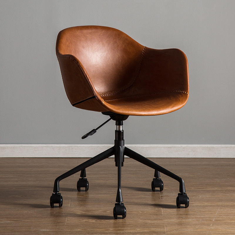 Modern simple computer chair, leather fashion, negotiation office, conference chair, home light luxury, Nordic lifting leisure swivel chair