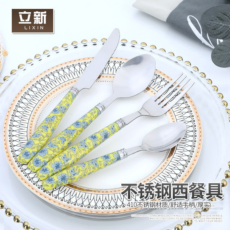 Wholesale stainless steel cutlery set hotel steak cutlery fork spoon fork 24PC cutlery four-piece set wholesale