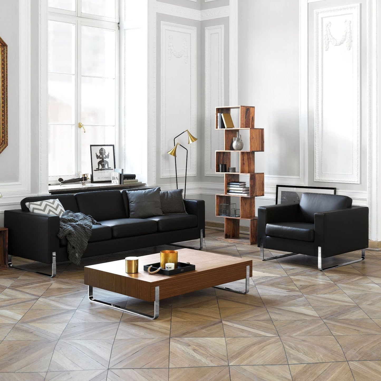 Office sofa, simple living area, casual business reception room, three-person office, creative sofa, coffee table combination
