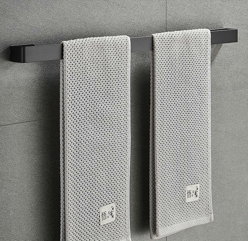 Stainless steel towel rail, black single rod toilet rail, bathroom towel rack, shelf, free punching, one piece dropshipping