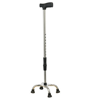 Stainless steel crutches for the elderly, four-legged crutches for the elderly, multifunctional four-corner non-slip walking sticks, telescopic crutches