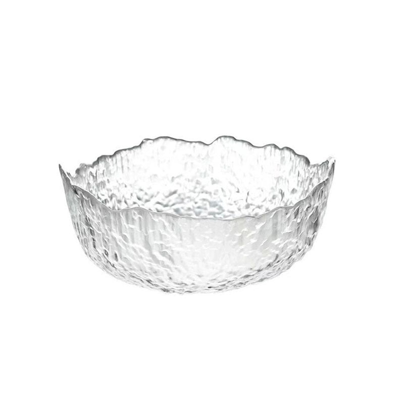 Japanese style hammer pattern gold rim glass bowl home heat resistant transparent irregular fruit salad bowl tableware noodle bowl wholesale