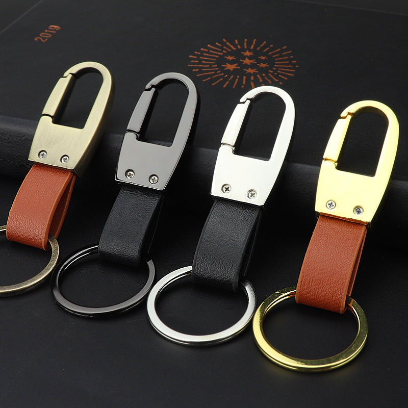 Car logo key pendant logo leather men's metal key chain car key ring accessories practical style optional