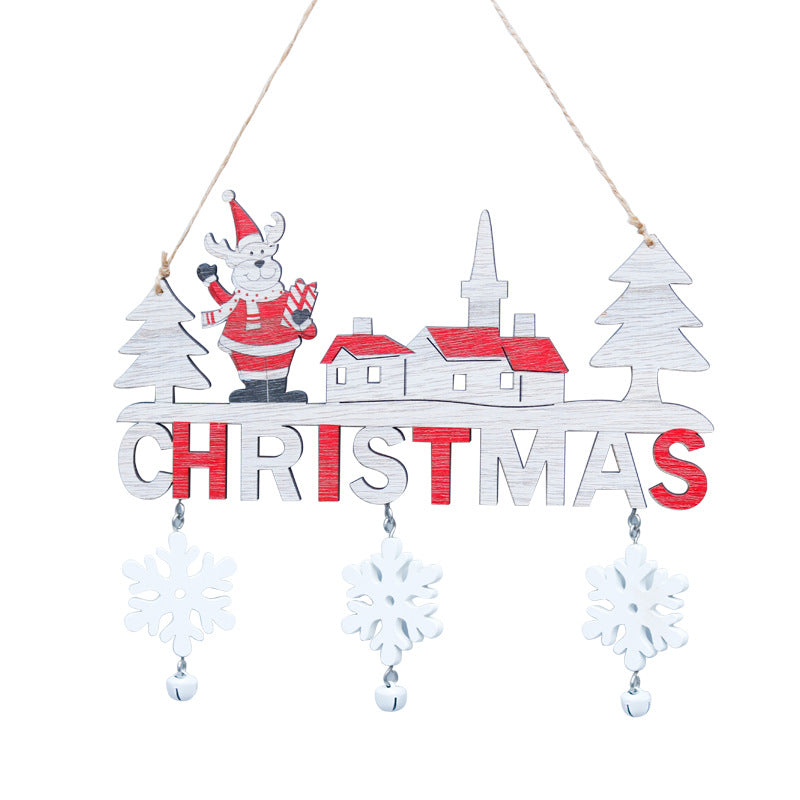 Christmas Decorations Creative Christmas Pendants Home Restaurant Christmas Wooden Crafts Door Hanging Christmas Gifts