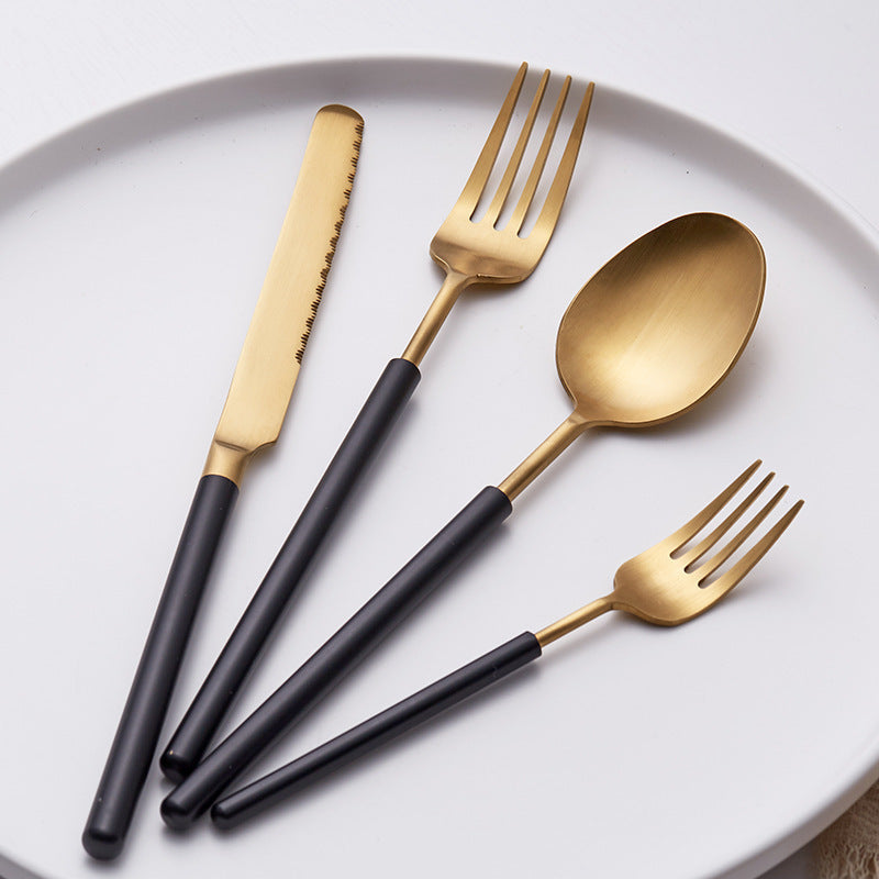 Food grade 304 stainless steel western tableware set gentleman series fork and spoon combination hotel B&B wholesale special