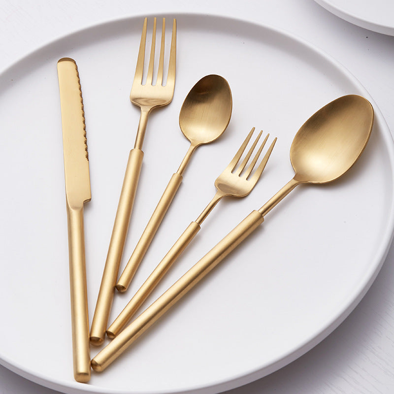 Food grade 304 stainless steel western tableware set gentleman series fork and spoon combination hotel B&B wholesale special