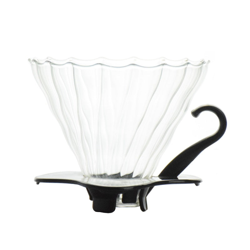 Entry-level hand-pour-over coffee utensil combination set: Gaopeng glass filter cup, cloud pot, coffee filter, paper measuring spoon