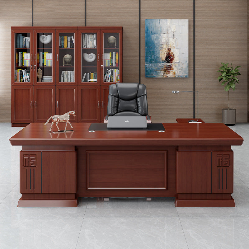 Chinese traditional office furniture: classic atmosphere, multi-functional solid wood boss desk, executive desk, desk and chair combination