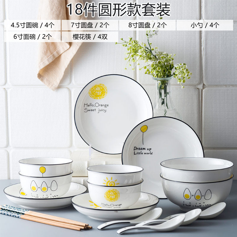 Ceramic tableware and dish set