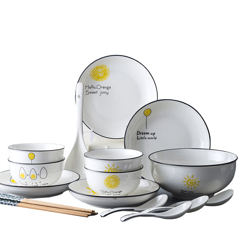 Ceramic tableware and dish set