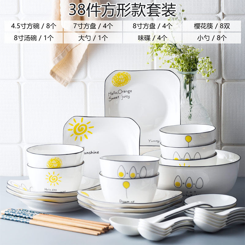Ceramic tableware and dish set