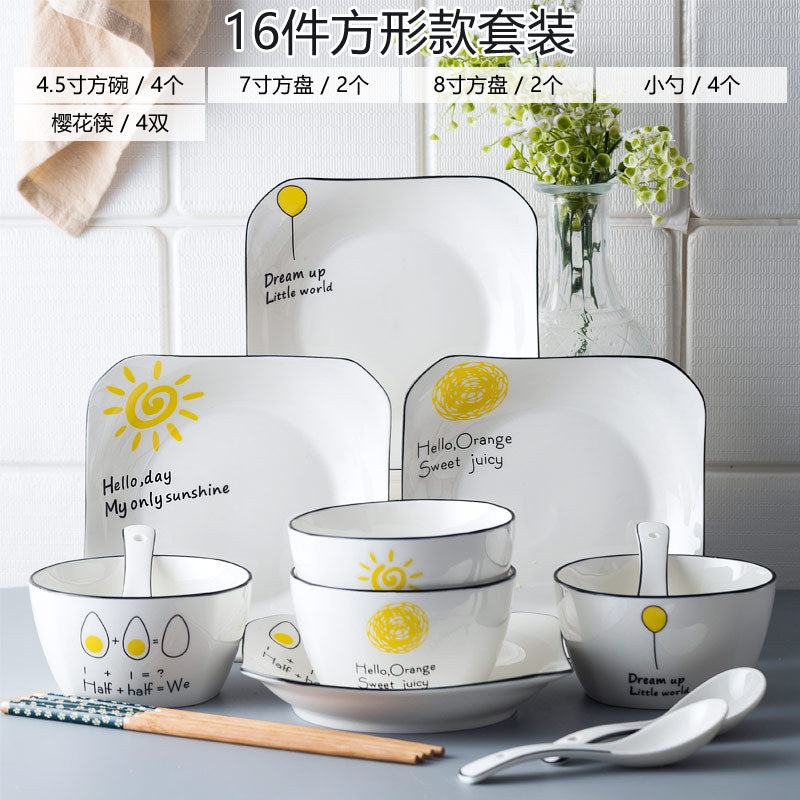 Ceramic tableware and dish set