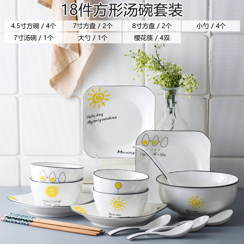 Ceramic tableware and dish set