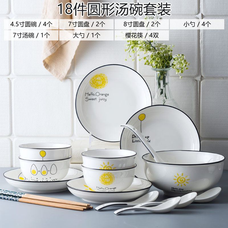 Ceramic tableware and dish set