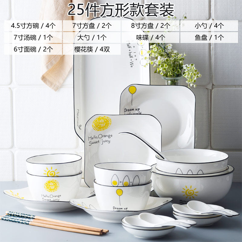 Ceramic tableware and dish set