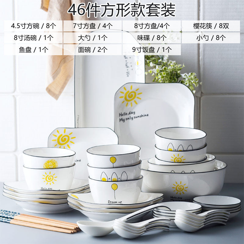 Ceramic tableware and dish set