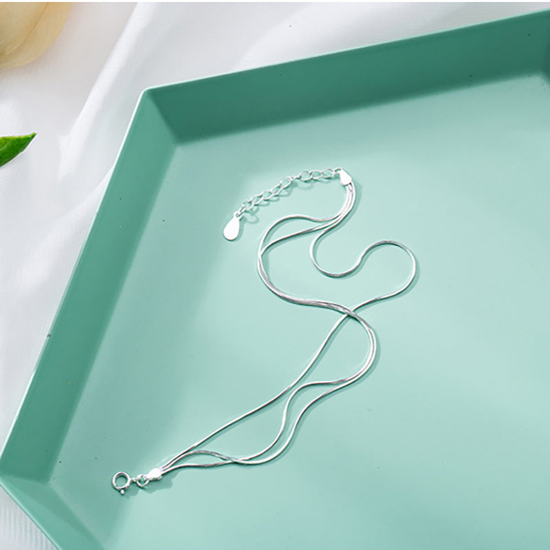 Korean version of simple double-layer snake bone bracelet women's forest fashion small fresh multi-layer hand ornaments, girlfriends, personality jewelry new style