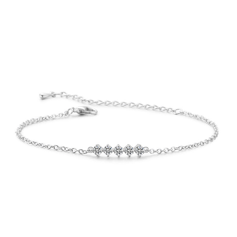RAKOL Korean fashion simple round zircon bracelet versatile stacked girl hand ornament anklet factory direct sales