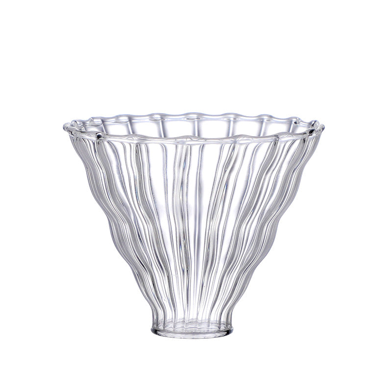 The manufacturer supplies transparent glass coffee V60 filter cup sharing pot set wooden tray coffee funnel can be set logo
