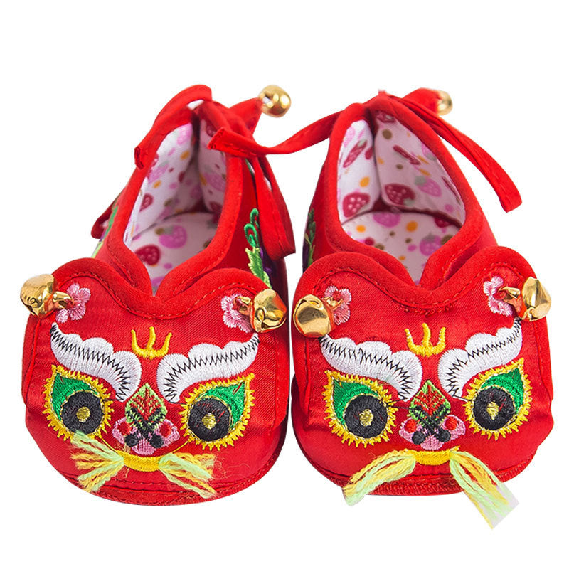 New tiger head shoes, baby cloth shoes, men's and women's baby soft-soled stepping shoes, toddlers, 100-day first year grab week cat head shoes