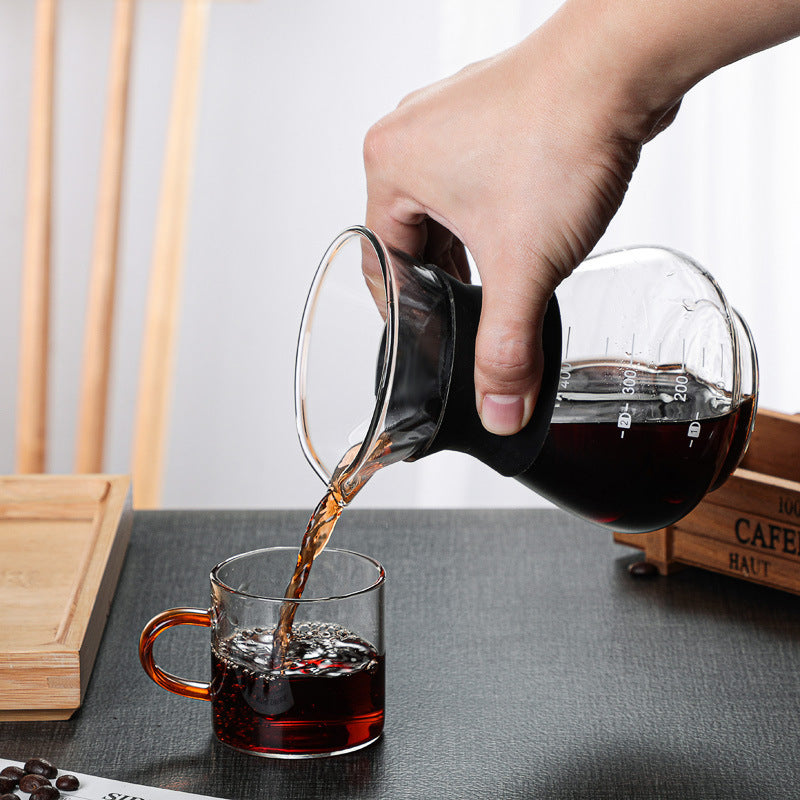 Factory direct glass pour-over coffee pot sharing pot set home hand pour-over drip coffee pot coffee set