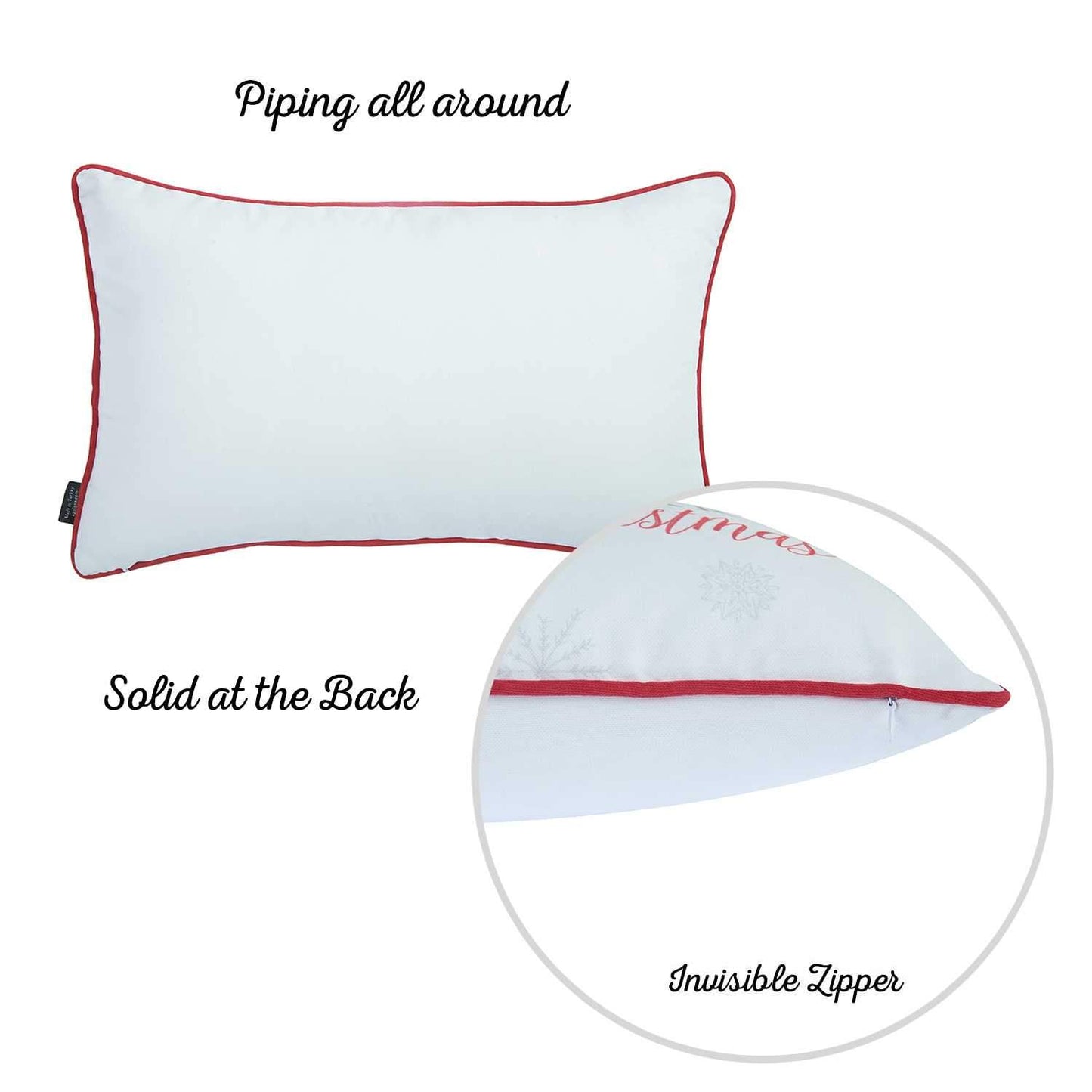 Merry Christmas Filled Stocking Decorative Lumbar Throw Pillow Cover