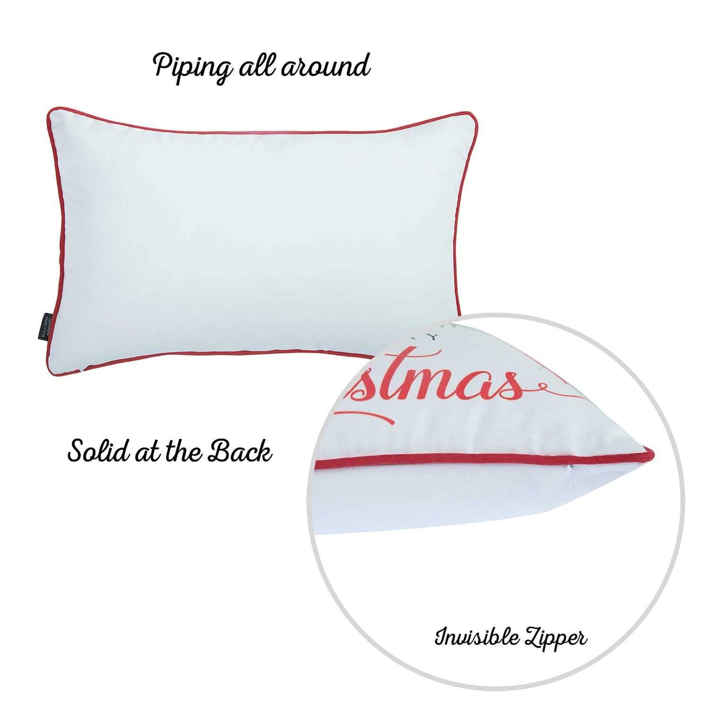 Merry Christmas Santa Decorative Lumbar Throw Pillow Cover