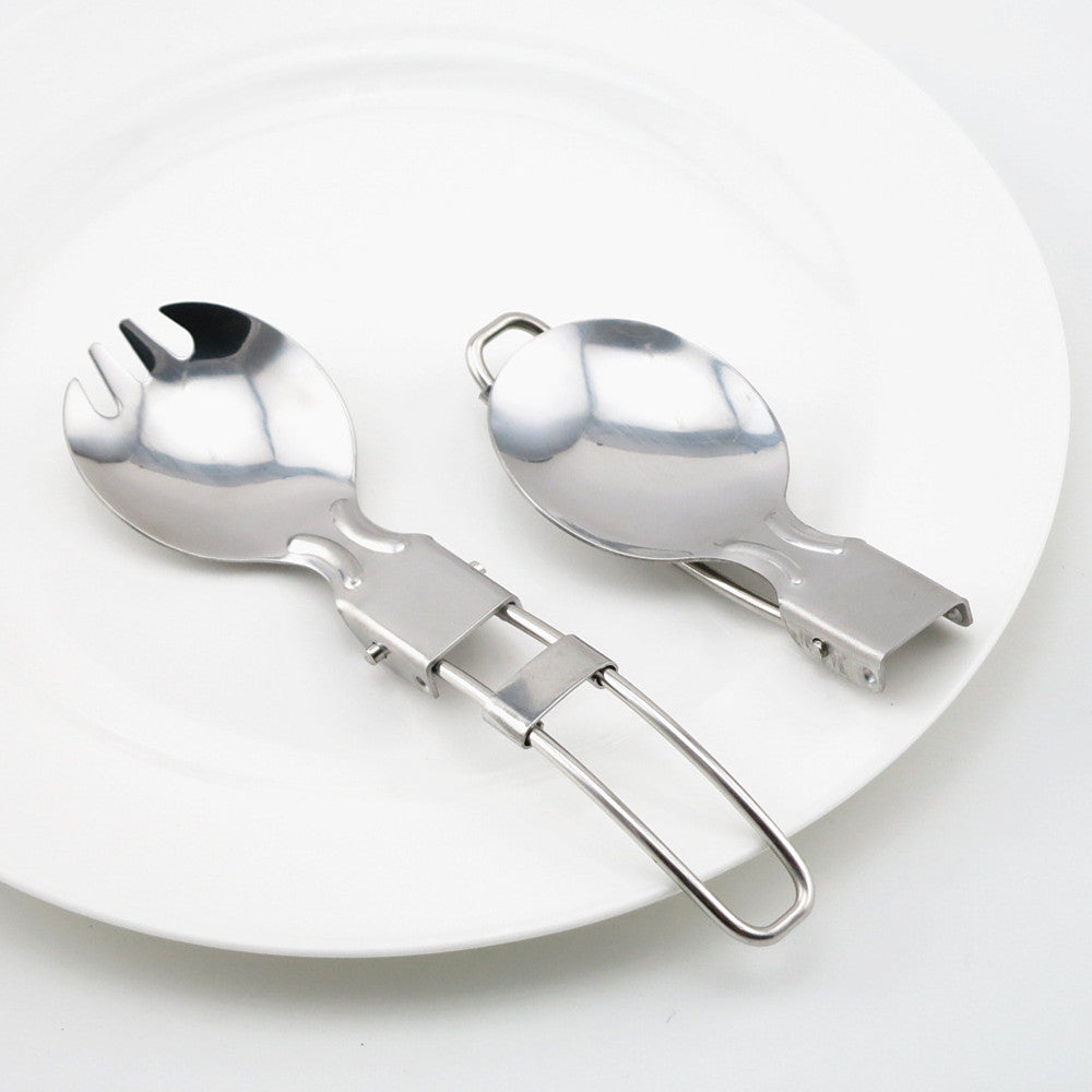 Stainless steel folding spoon